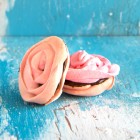 rhuberry coookies on blue background