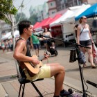 busker at Farmers' market