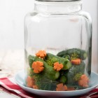 cucumbers, carrots and dill in a mason jar