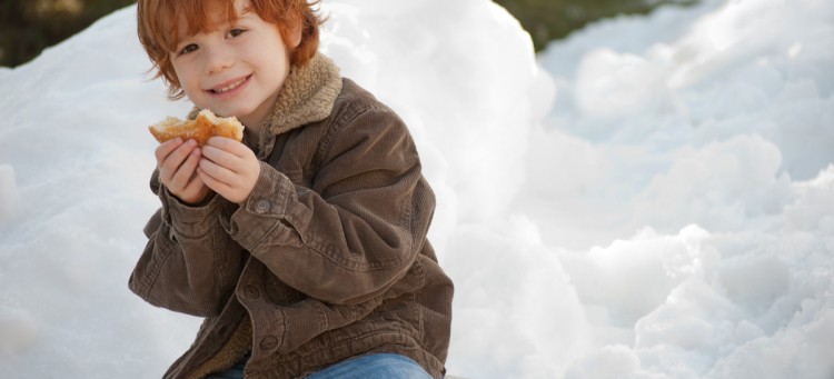 young boy in the snow