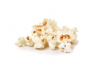 Popcorn isolated on the white background