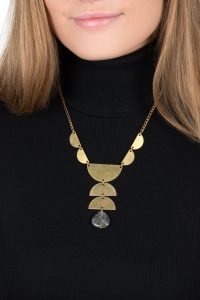 4. Manuela Scalloped Breastplate (Grey Quartz), from BangBang Bijoux, $88