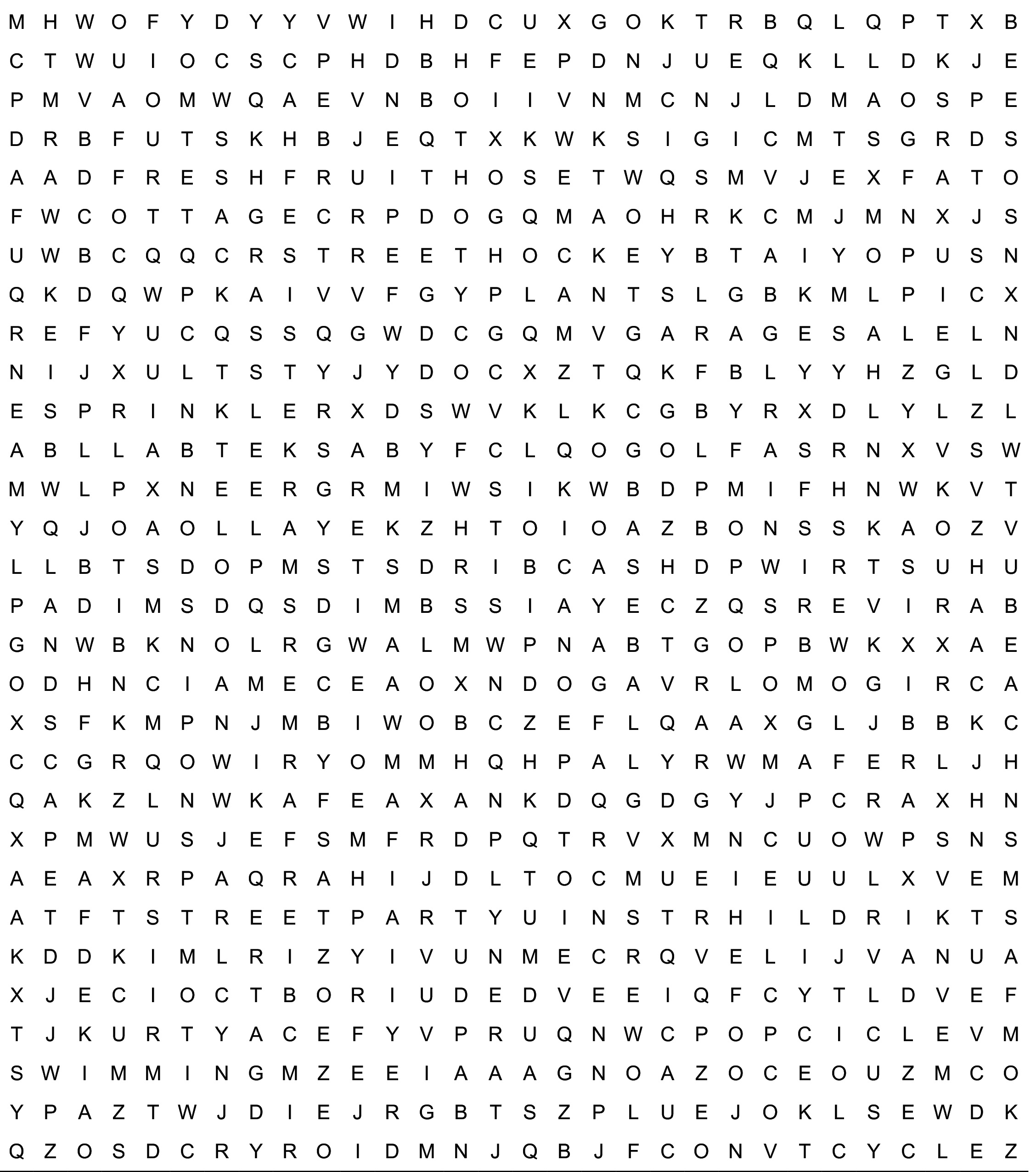 word search summer t8n